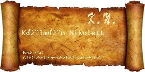Kálmán Nikolett névjegykártya