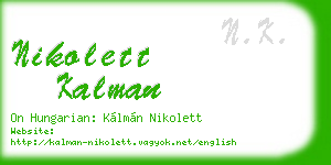 nikolett kalman business card