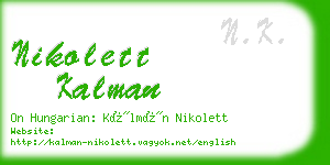 nikolett kalman business card